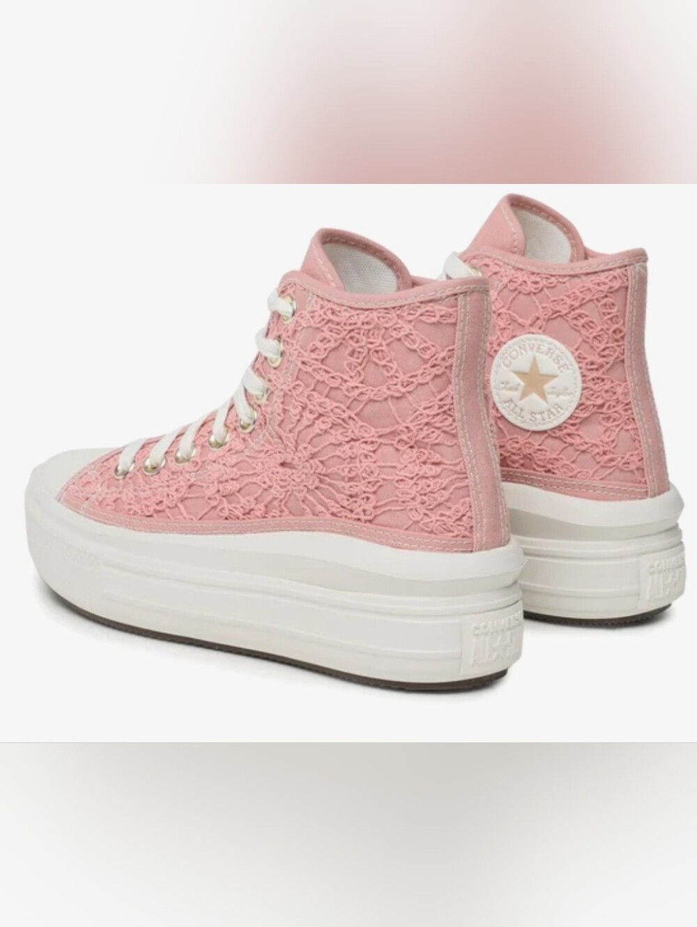 Converse Chuck Taylor All Star Move Platform Hi Daisy Cord Rust Pink Size 7